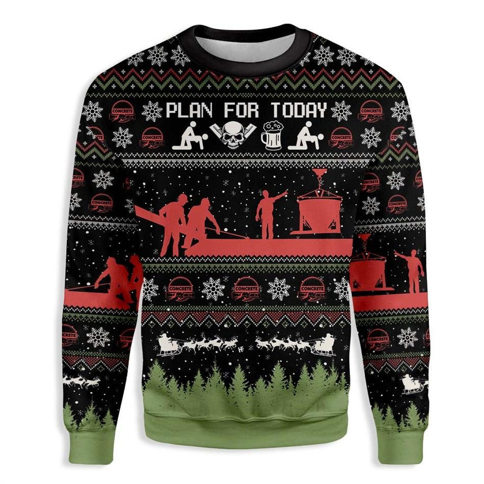 Christian Concrete Finisher Ugly Christmas Sweater Adult 3D Funny Matching for family