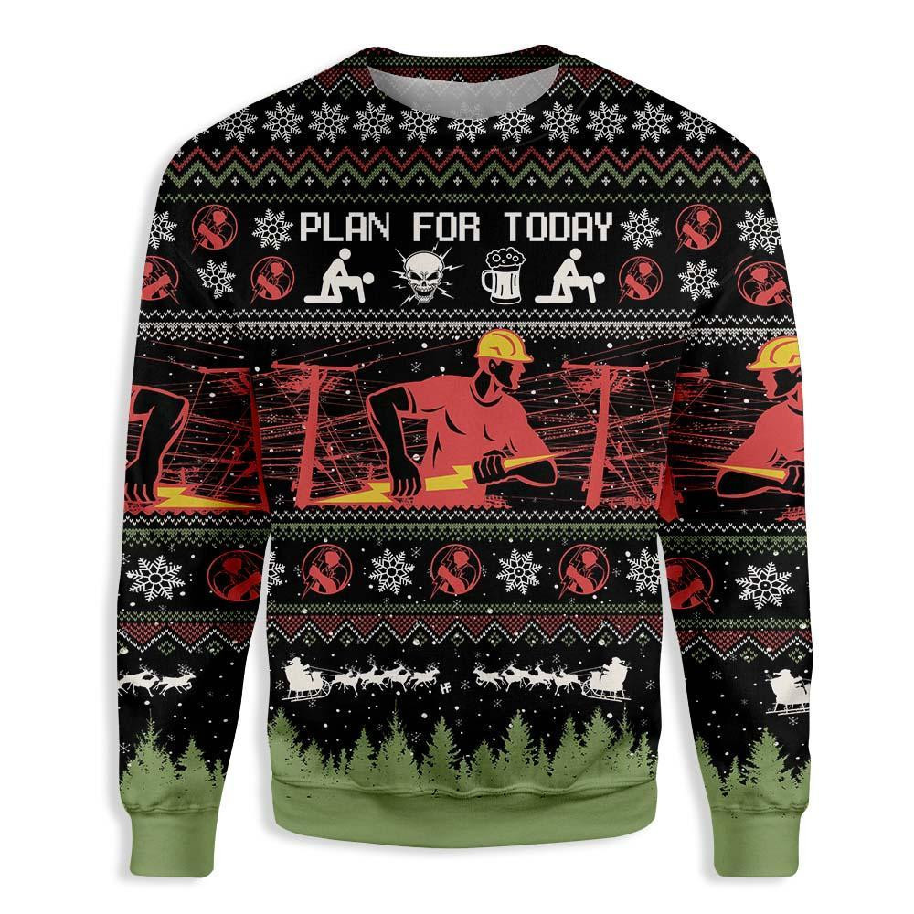 Christian Electrician Ugly Christmas Sweater Adult 3D Funny Matching for family