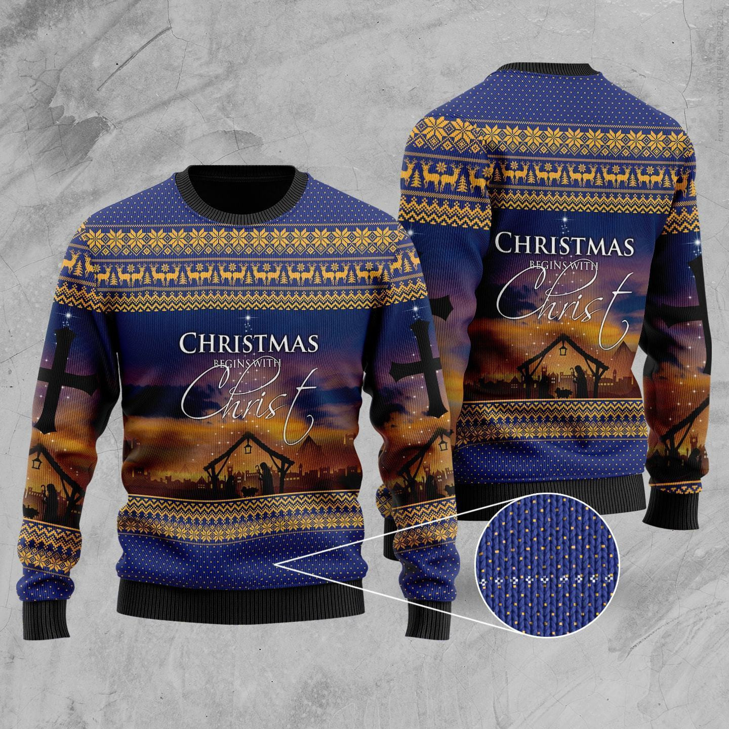 Christian Jesus Easter Ugly Christmas Sweater Adult 3D Funny Matching for family