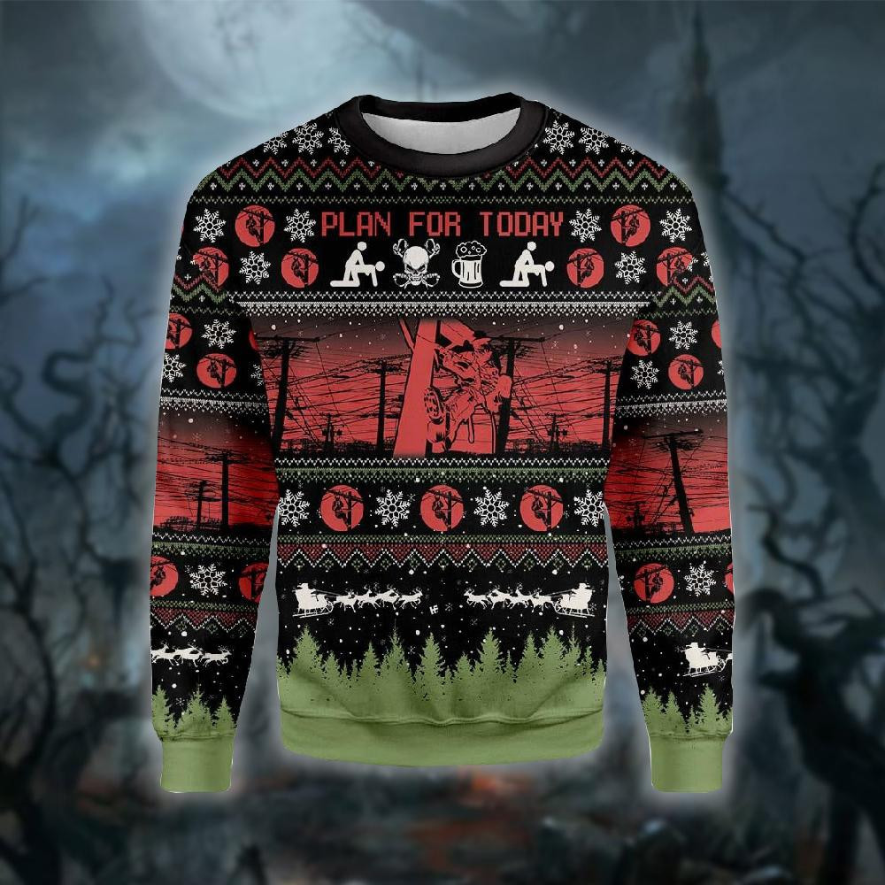Christian Lineman Ugly Christmas Sweater Adult 3D Funny Matching for family
