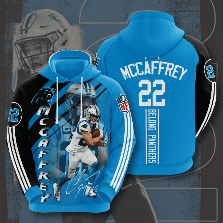 Christian McCaffrey Carolina Panthers 3D All Over Print Hoodie, Zip Hoodie