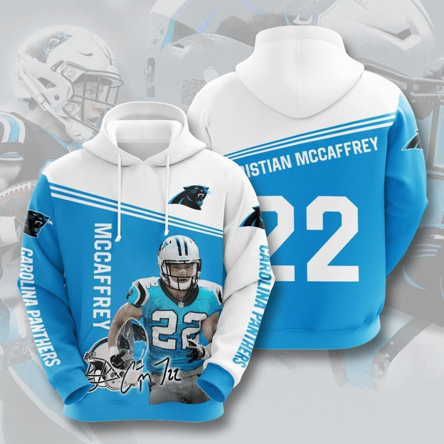 Christian Mccaffrey No 22 With Carolina Panthers 3D All Over Print Hoodie, Zip Hoodie