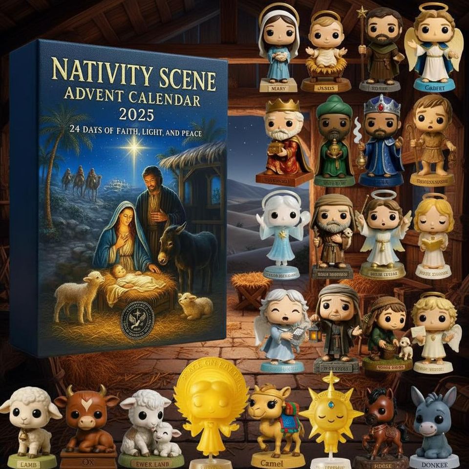Christian Nativity Advent Calendar 2025, 24 Holy Family Figurines, Faith-Based Christmas Gift