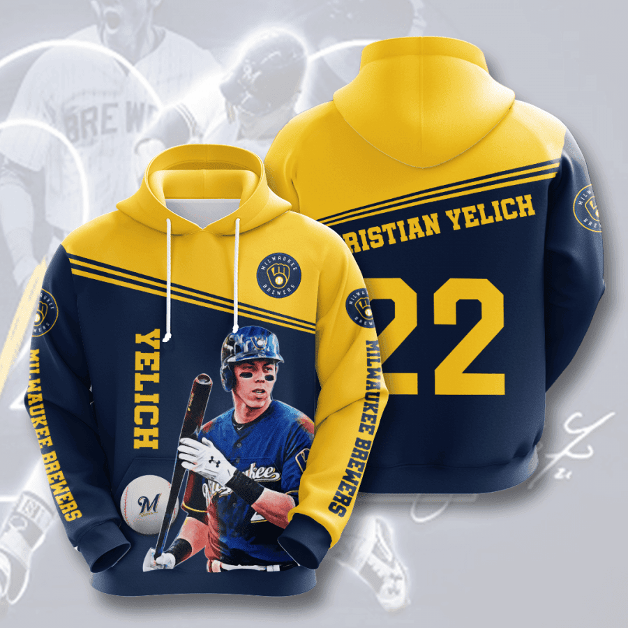 Christian Yelich Milwaukee Brewers 3D All Over Print Hoodie, Zip Hoodie