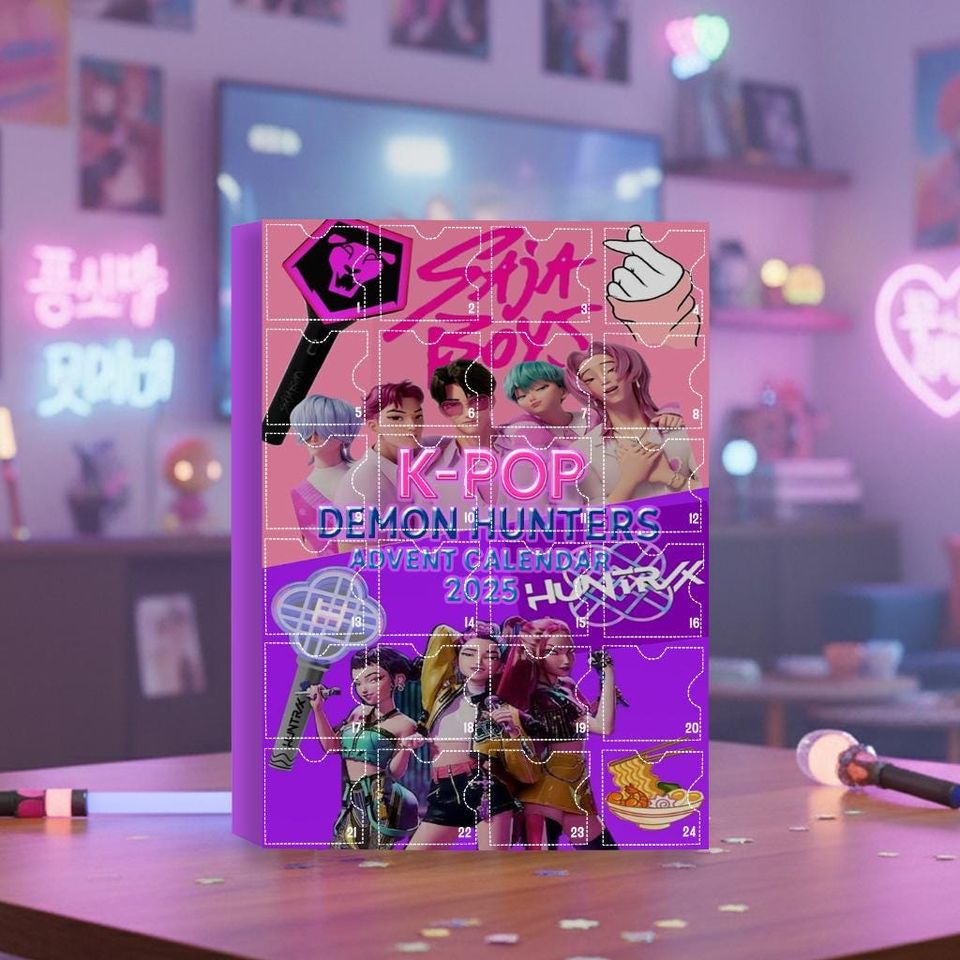 Christmas Advent Calendar 2025, K-Pop Christmas Countdown Calendars, Huntrix Kpop Demon Hunters Christmas, with 24 Collectible for Kids Gift - Image 3