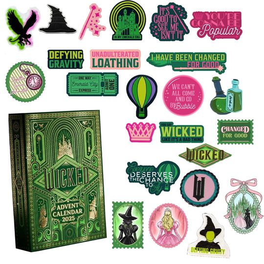 Christmas Advent Calendar 2025, Wicked Movie Christmas Countdown Calendars, 24 Days of Xmas Surprises, with 24 Collectible for Kids Gift - Image 8