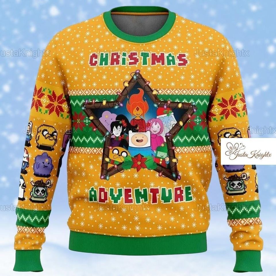 Christmas Adventure Time Ugly Sweater, Adventure Time Characters Ugly Sweater