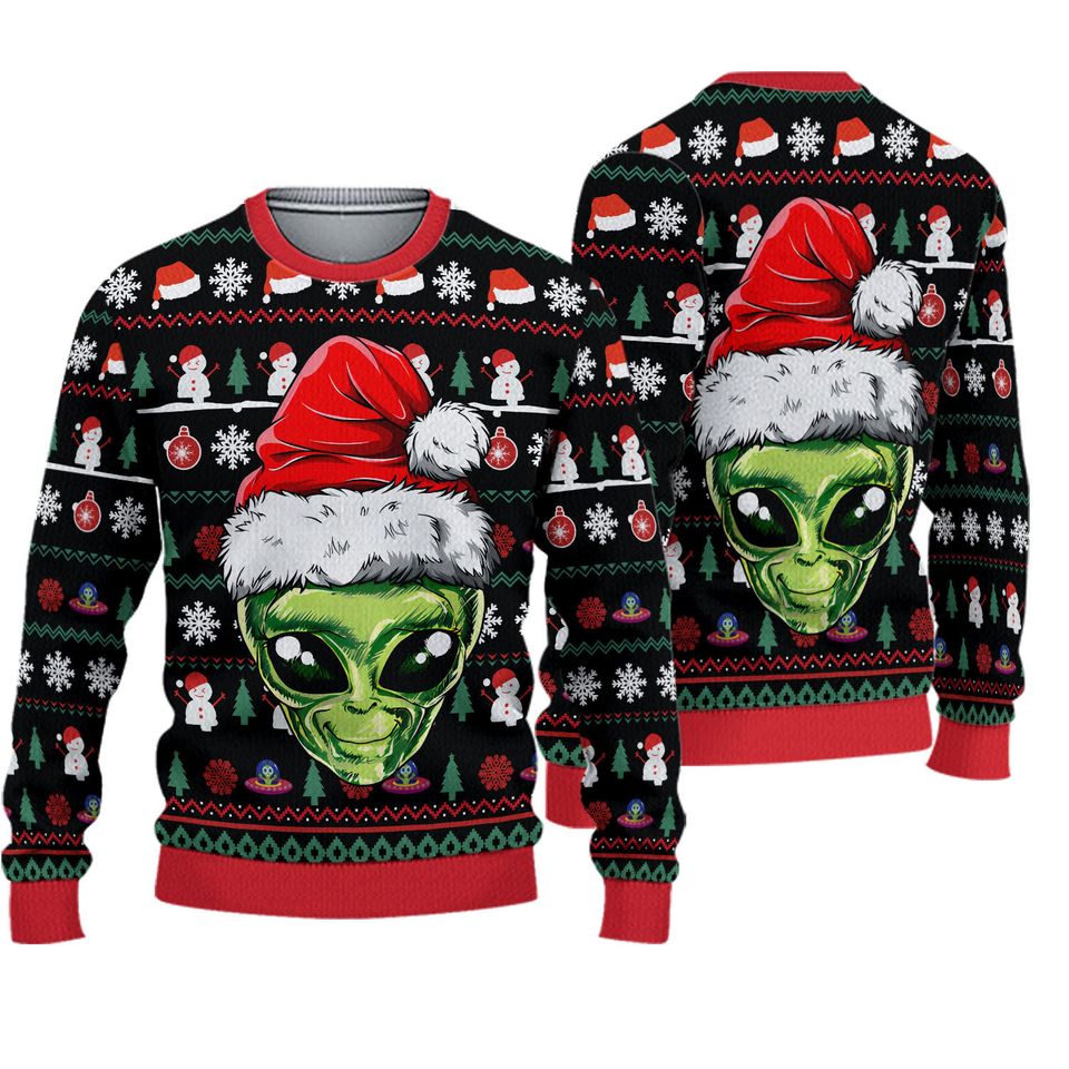 Christmas Alien Ugly Sweater, Alien Christmas Sweater