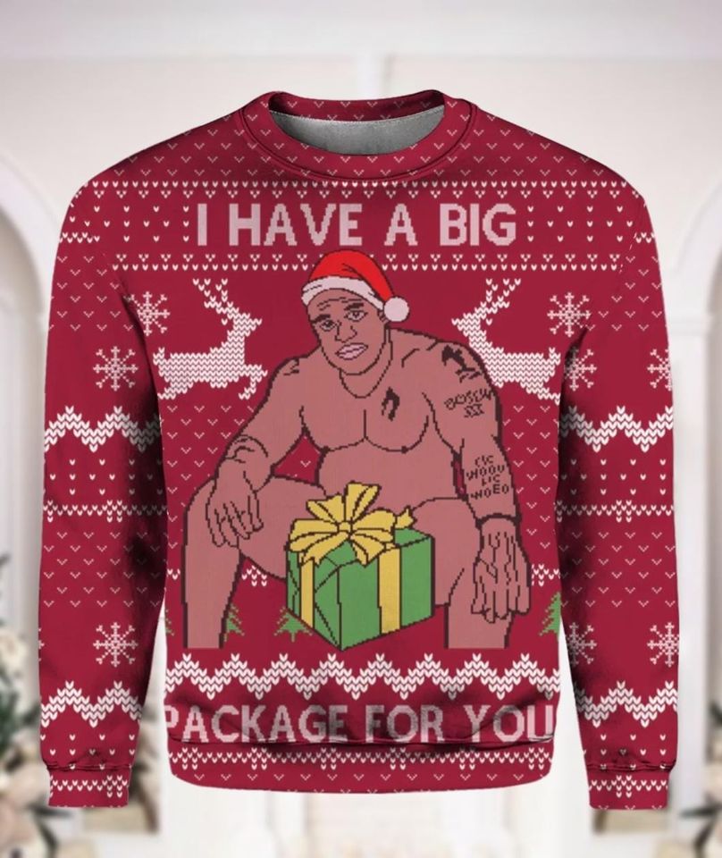 Christmas Barry Wood Meme Ugly Sweater, I Have A Big Package For You