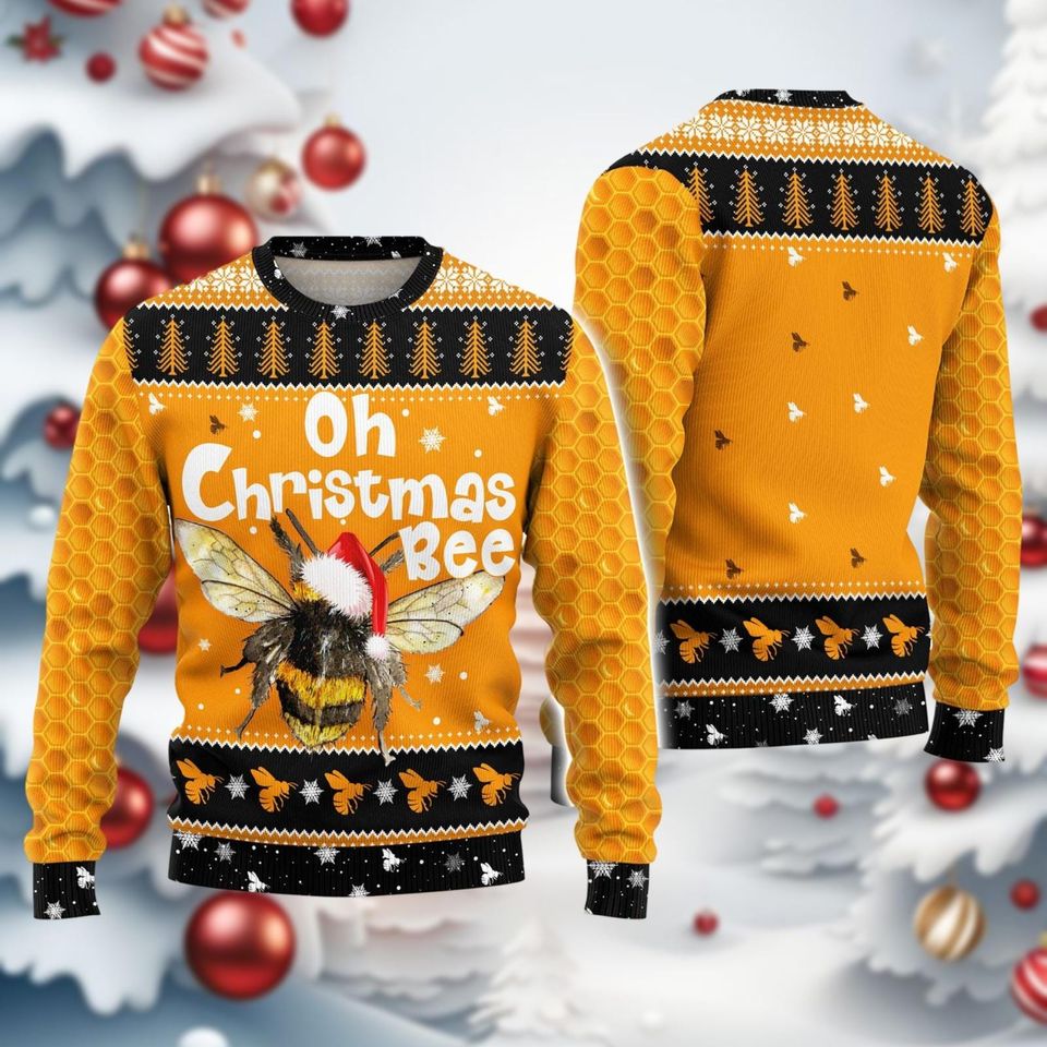 Christmas Bee Ugly Sweater, Oh Chrismas Bee Ugly Sweatshirt