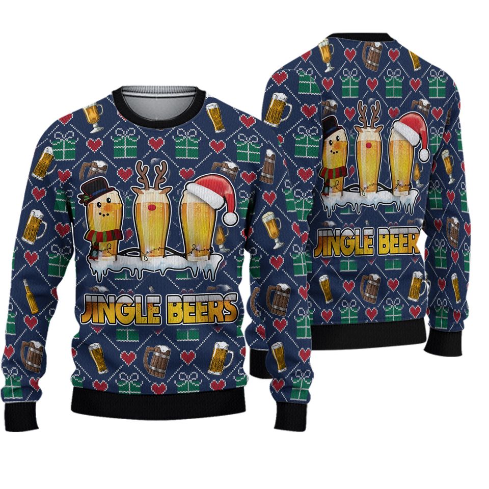 Christmas Beer Rejndeer Ugly Sweater Christmas Party