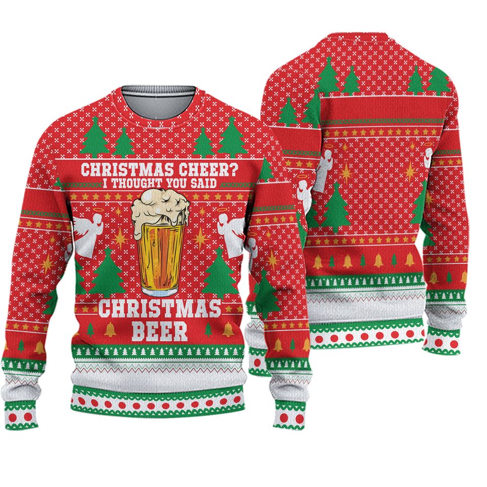 Christmas Beer Ugly 3D Sweater