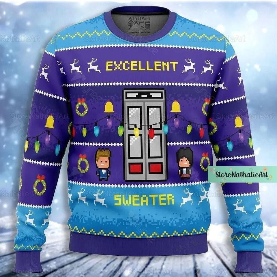 Christmas Bill And Ted Sweater, Bill And Ted Ugly Sweater