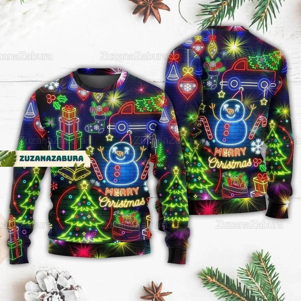 Christmas Bright Neon Lighting Sweater, Bright Neon Lighting Sweater