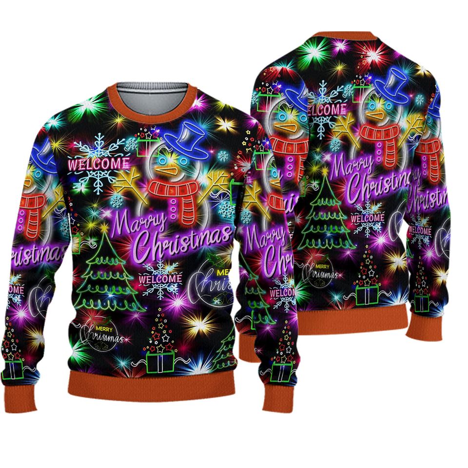 Christmas Bright Neon Lighting Ugly Christmas Sweater, Ugly Sweater 2023