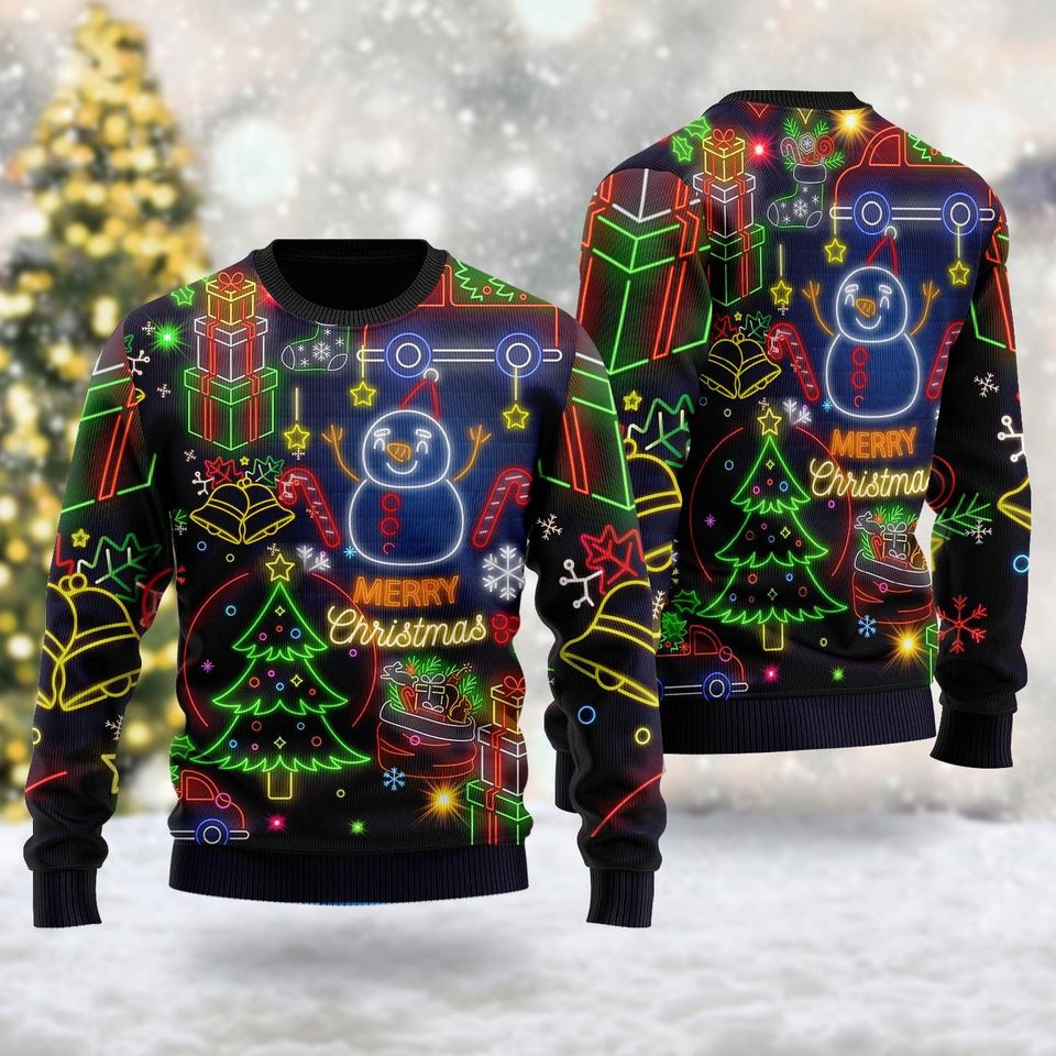 Christmas Bright Neon Lighting Ugly Sweatshirts