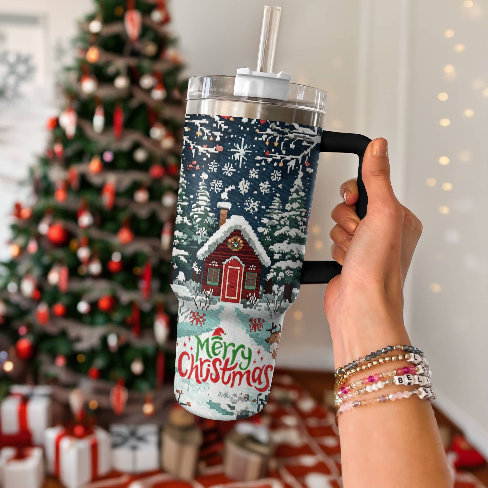 Christmas Cabin Custom Stanley Cup 40 oz 30 oz Tumbler With HandleTVC2301500 - Image 3