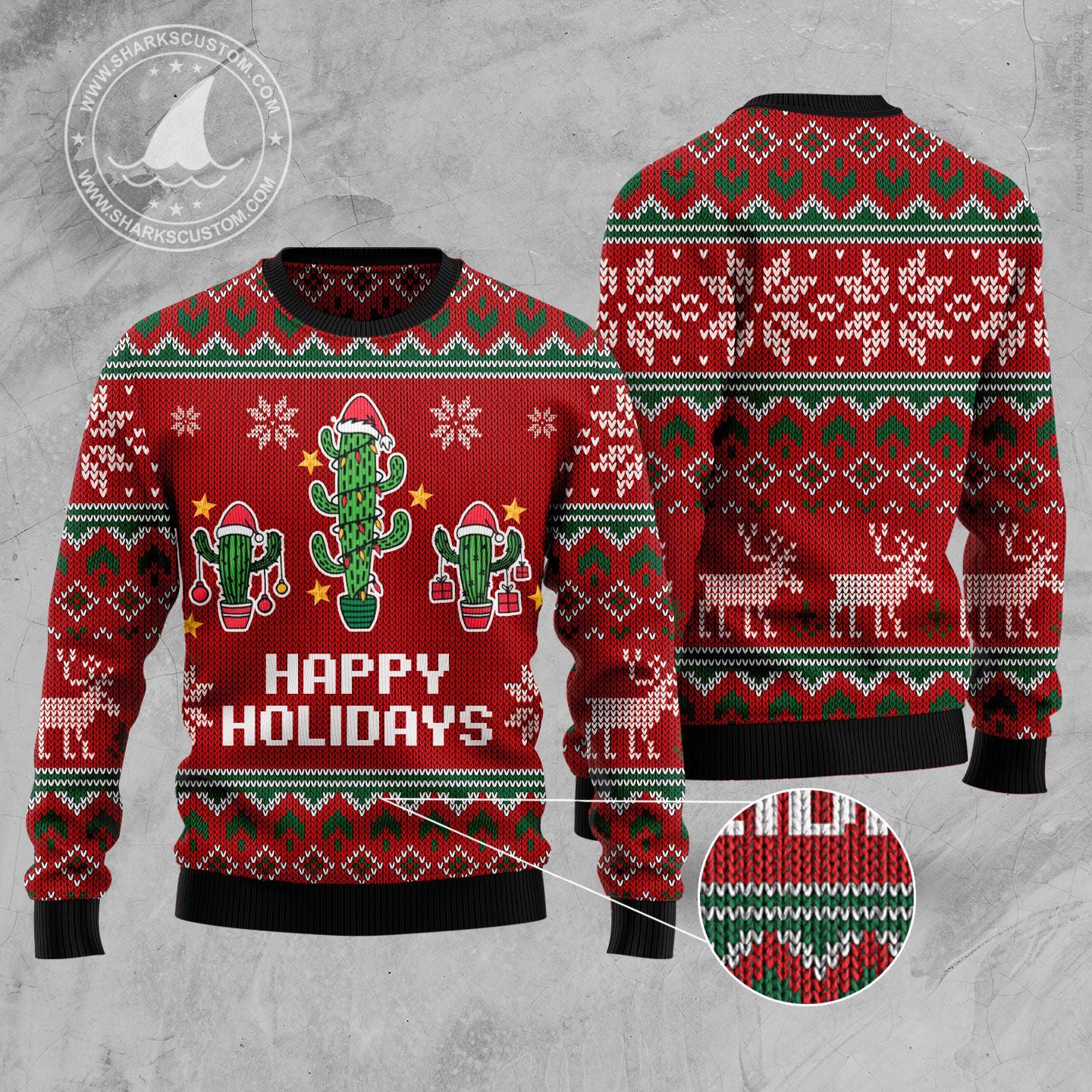 Christmas Cactus Ugly Christmas Sweater - Image 3