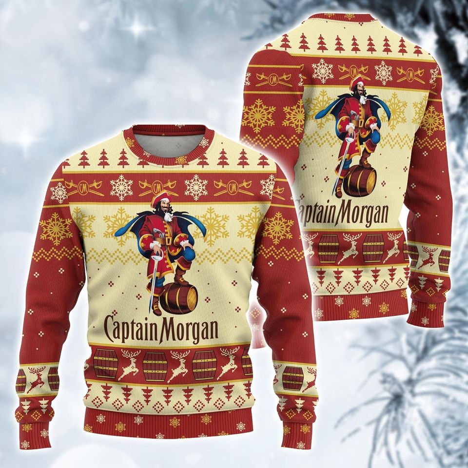 Christmas Captain Morgan Ugly Sweater, Captain Morgan Ugly Sweater