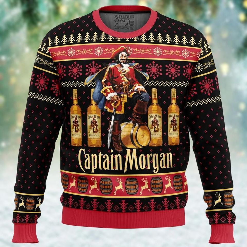 Christmas Captain Morgan Ugly Sweater, Captain Morgan Xmas Sweatshirt