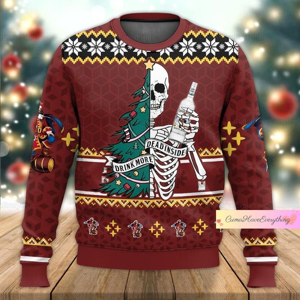 Christmas Captain Morgan Ugly Sweater, Ugly Xmas Sweater