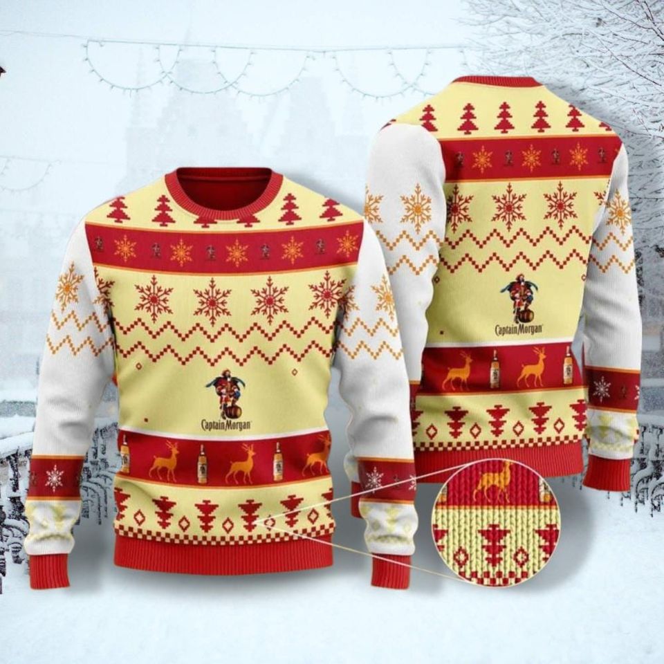 Christmas Captain Morgan Ugly Sweater, Whiskey Drinking Shirt, Whiskey Christmas Shirt - Image 2