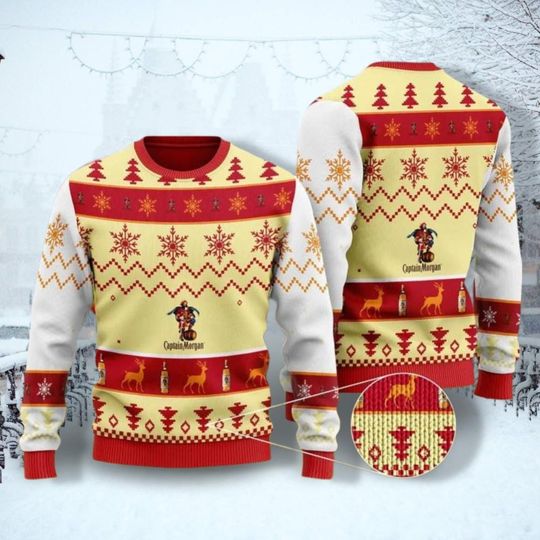 Christmas Captain Morgan Ugly Sweater, Whiskey Drinking Shirt, Whiskey Christmas Shirt - Image 6