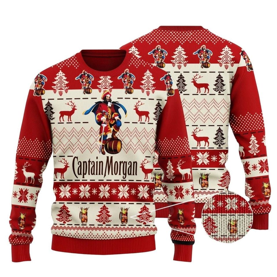 Christmas Captain Morgan Whiskey Ugly Sweater, Merry Christmas Whiskey Shirt