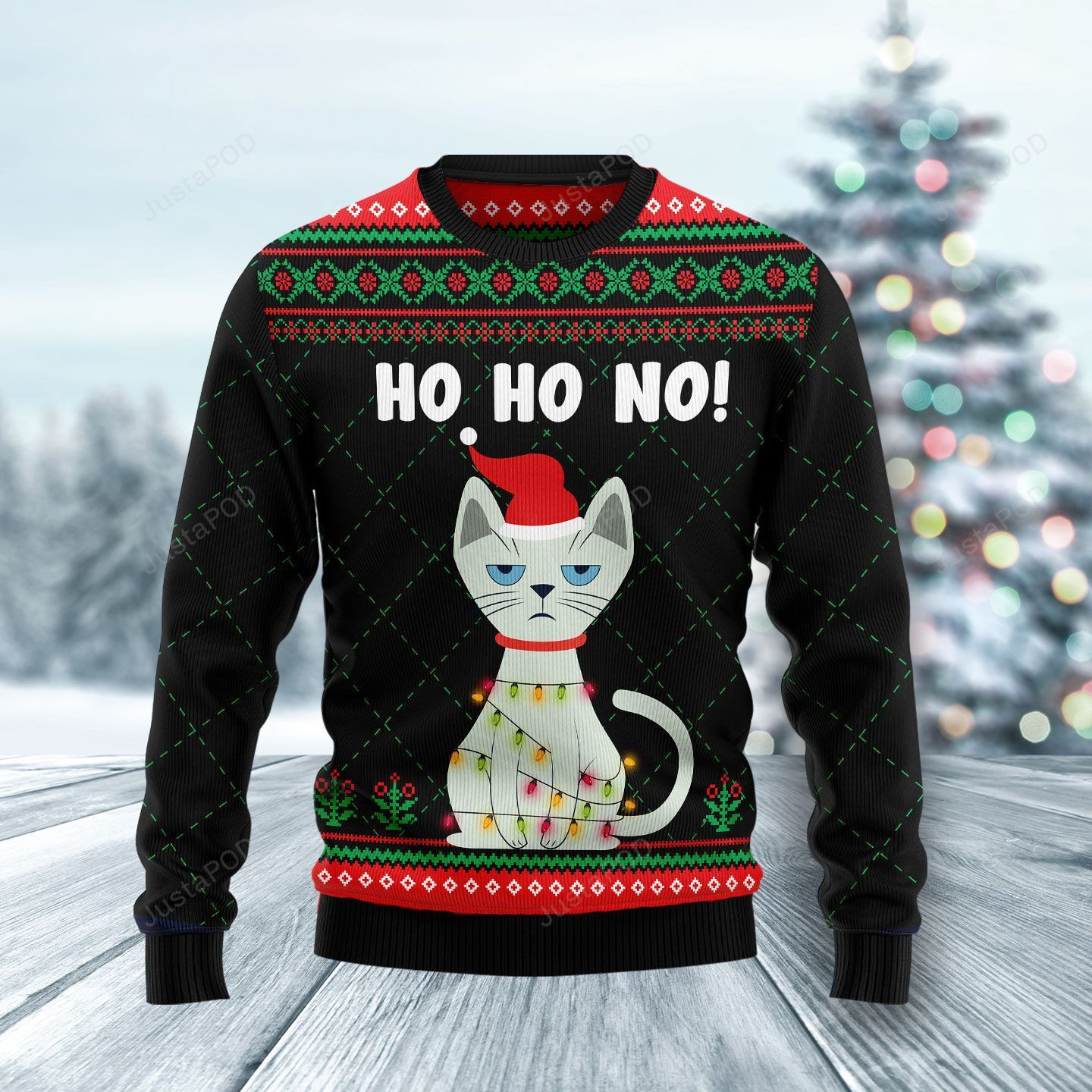 Christmas Cat Ugly Christmas Sweater Adult 3D Funny Matching for family