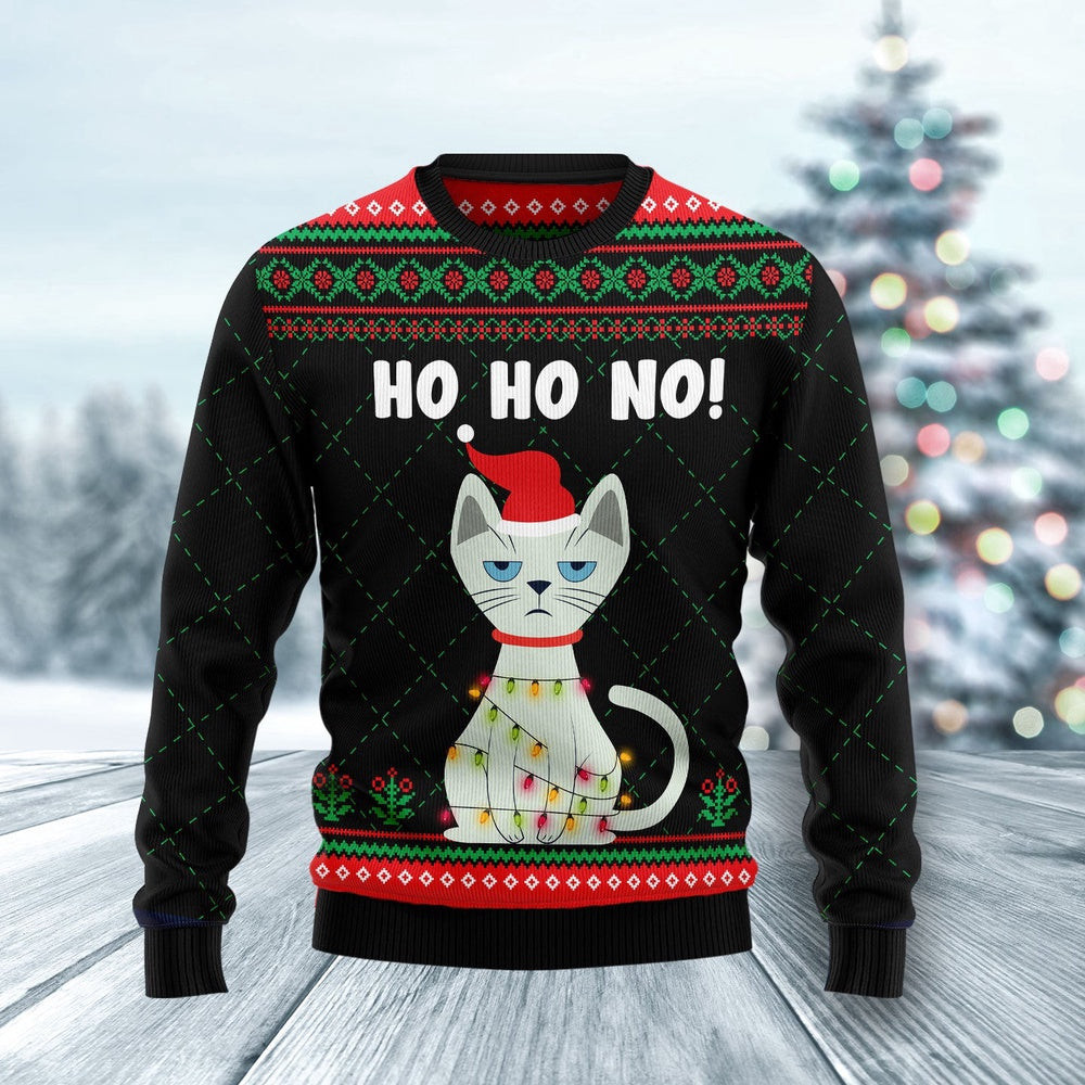 Christmas Cat Ugly Christmas Sweater Unisex Womens Mens Couples Matching Friends Funny Family Sweater Gifts