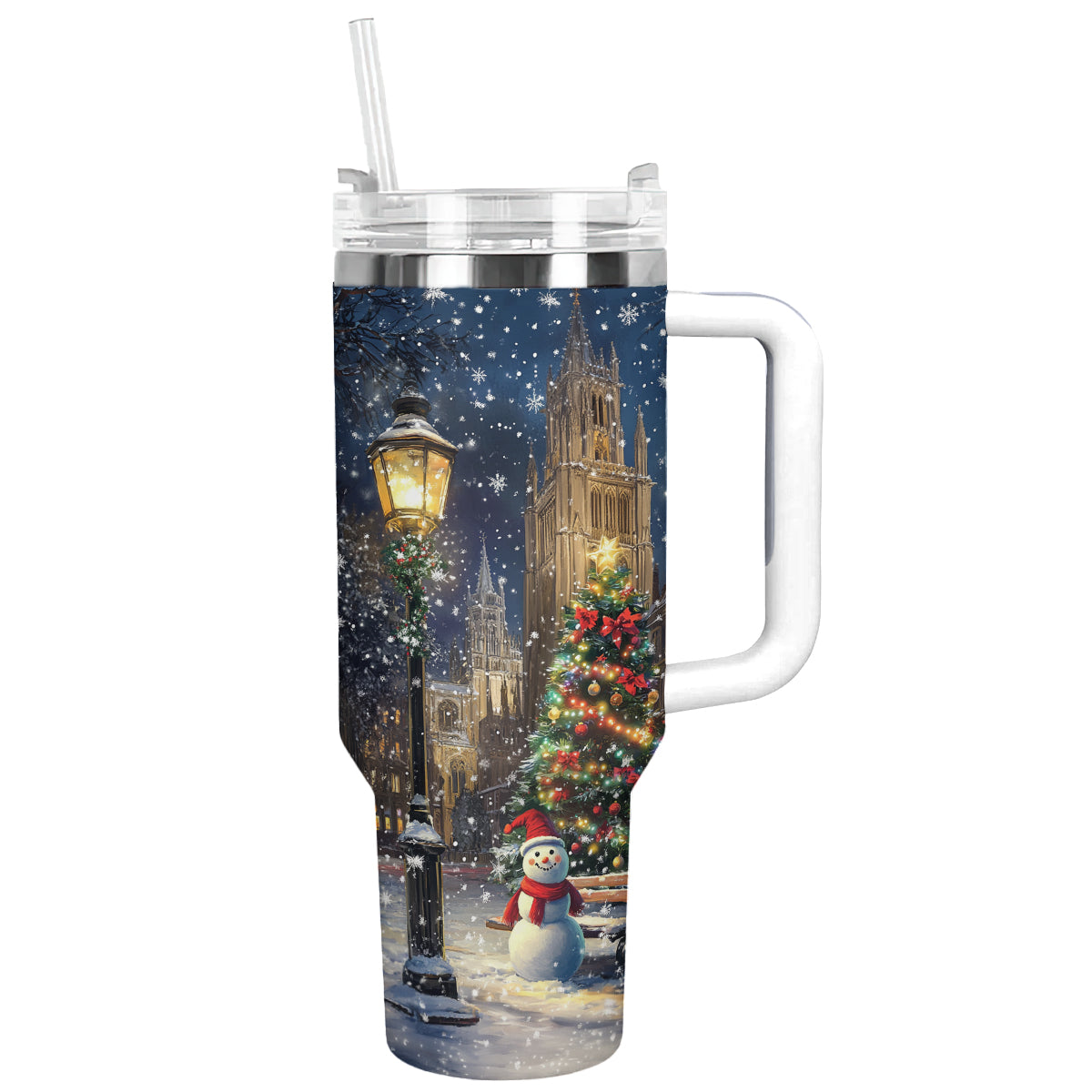 Christmas Church Scene Custom Stanley Cup 40 oz 30 oz Tumbler With HandleTVC2301488