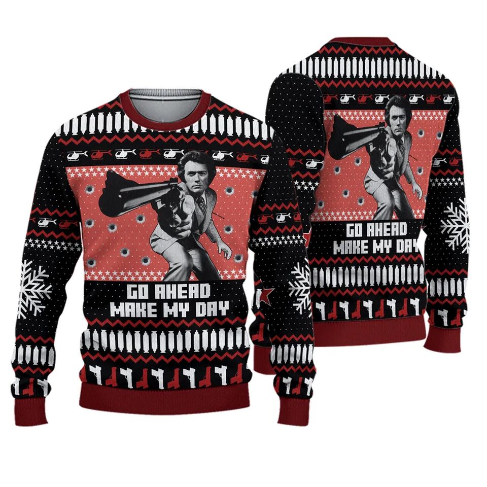 Christmas Clint Eastwood Ugly Sweatshirt