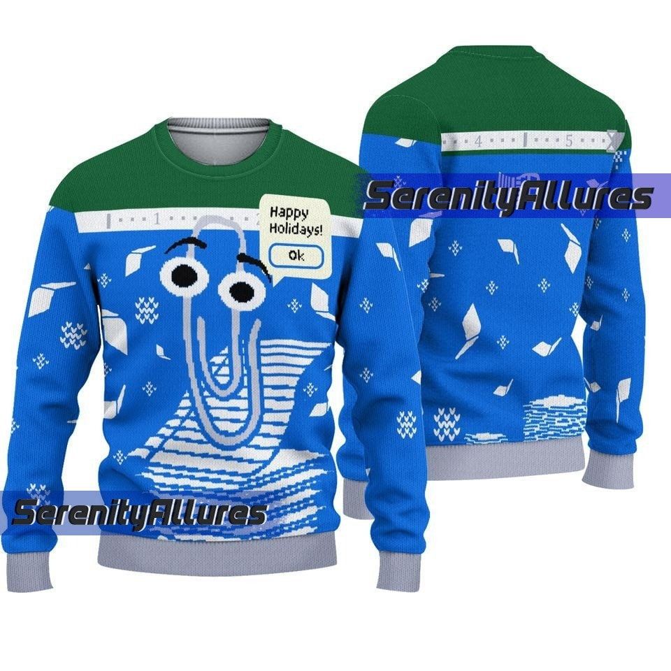 Christmas Clippy Ugly Sweater, Sorry Clippy fans 3D Sweater