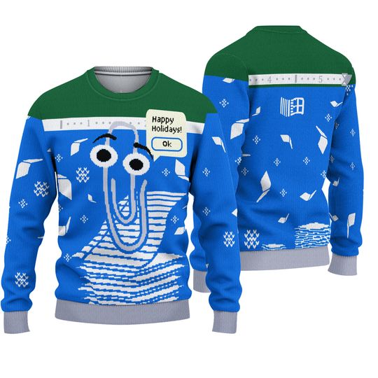 Christmas Clippy Ugly Sweater, Sorry Clippy fans 3D Sweater - Image 2