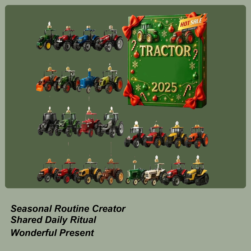 Christmas Countdown Calendar 2D Acrylic Tractor Ornament 24 Days Christmas Ornament Countdown