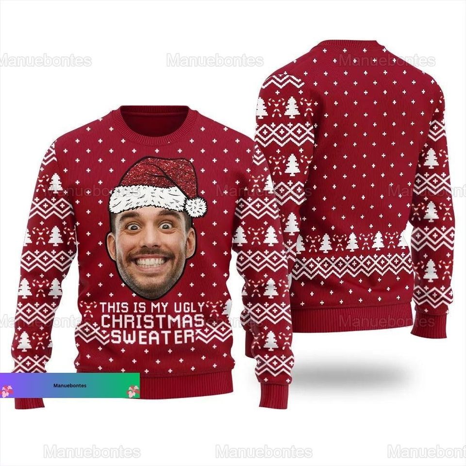 Christmas Custom Face Ugly Sweater, Personalized Photo Xmas Sweater