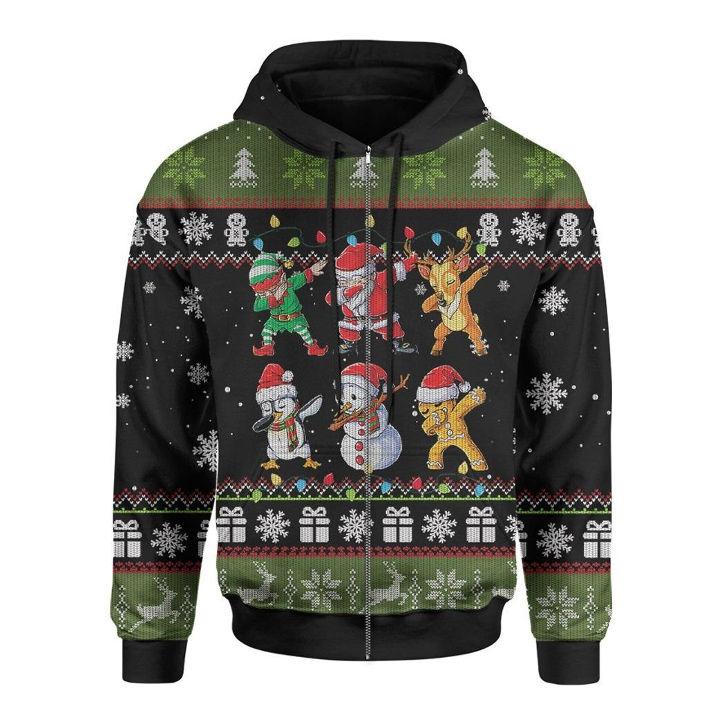 Christmas Dabbing Ugly Christmas Sweater Adult 3D Funny Matching for family - Image 3