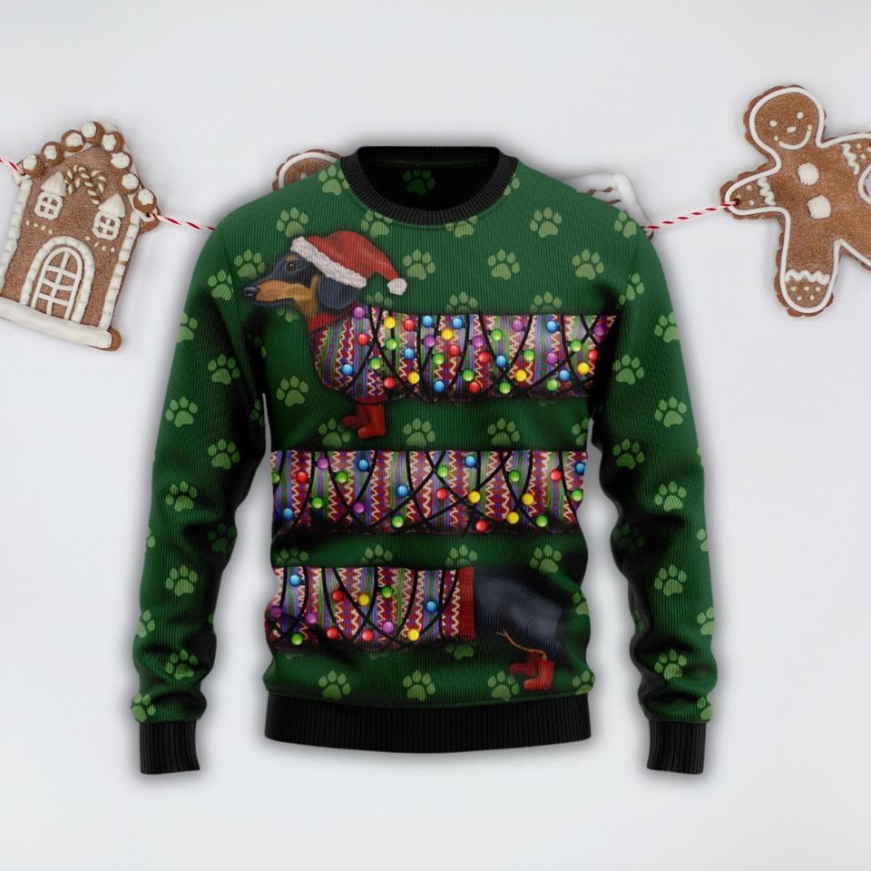 Christmas Dachshund Ugly Sweater, Christmas Dog Sweater