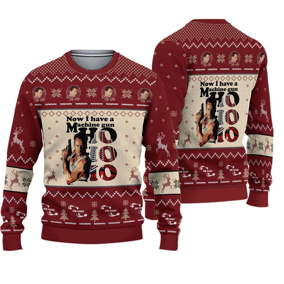 Christmas Die Hard Ugly Sweater, John McClane Christmas Sweater