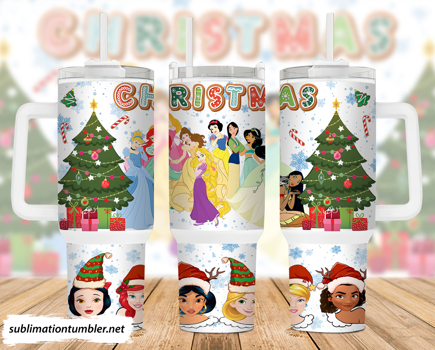 Christmas Disney Princesses Cartoon Custom Stanley Cup 40 oz 30 oz Tumbler With HandleTVC2301900