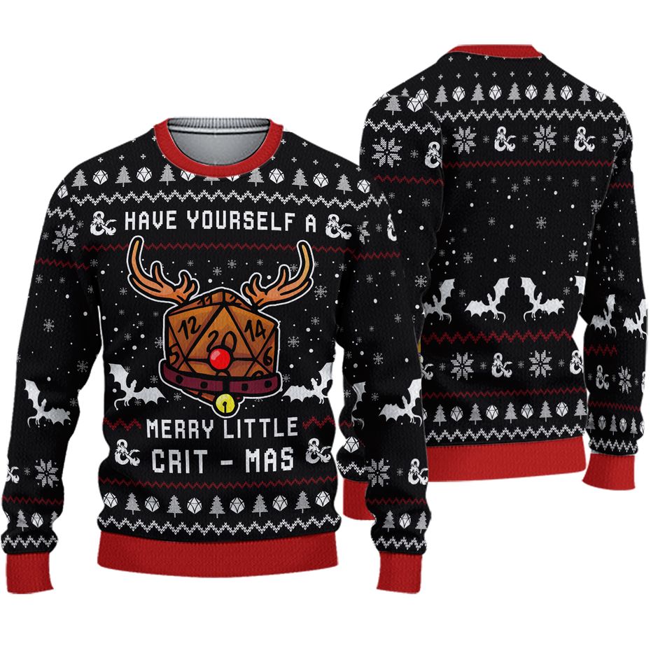 Christmas DnD Ugly Sweater, Dungeons And Dragons Ugly Christmas Sweater