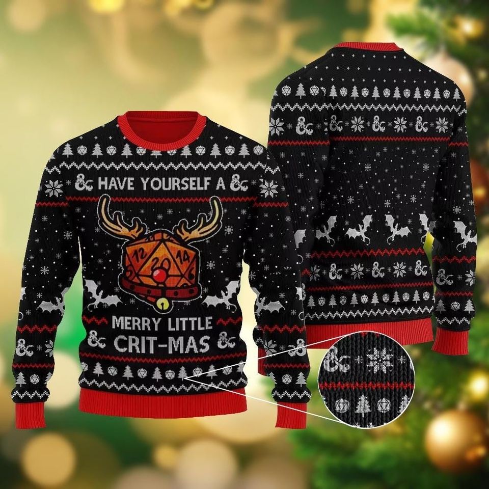 Christmas DnD Ugly Sweater, Dungeons And Dragons Ugly Sweater