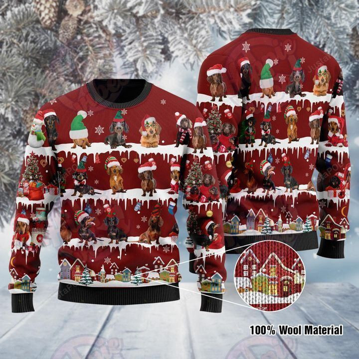 Christmas Dogs Ugly Christmas Sweater Adult 3D Funny Matching for family