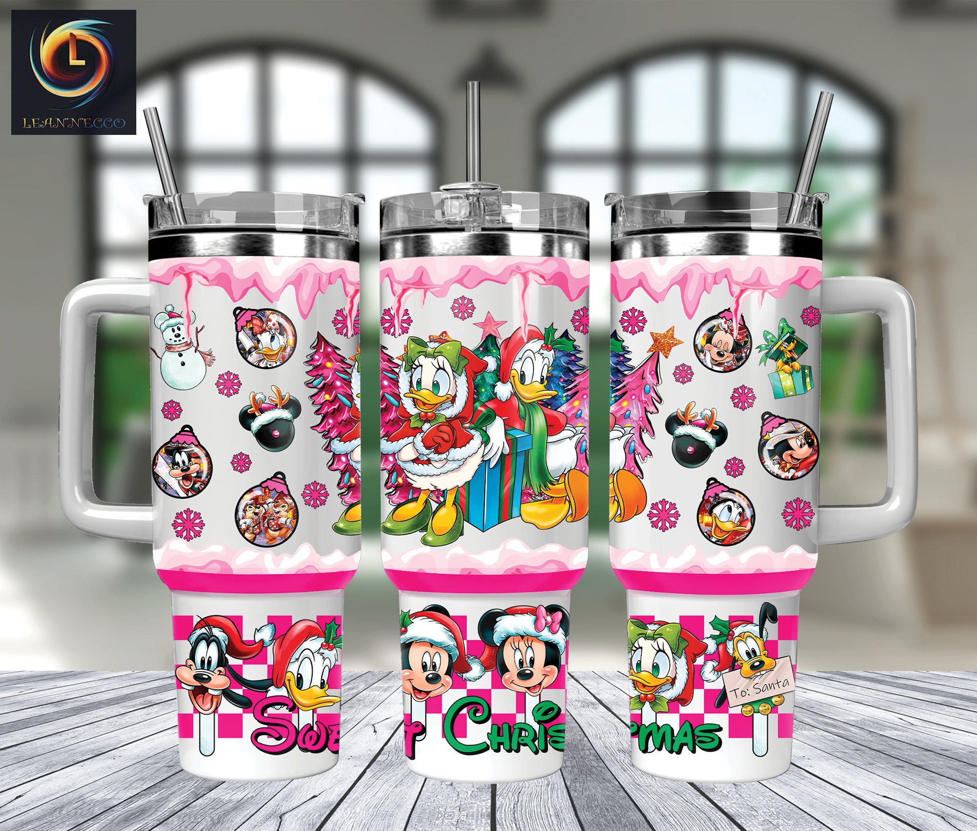 Christmas Donald And Daisy Disney Cartoon Custom Stanley Cup 40 oz 30 oz Tumbler With HandleTVC2301997