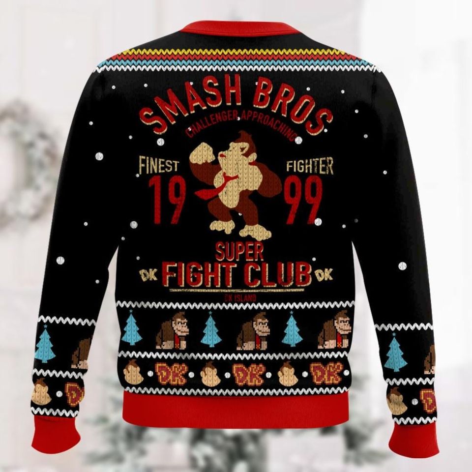 Christmas Donkey Kong Ugly Sweater, 80S Arcade Game Xmas Sweater, Mario Diddy Kong Holiday Sweater - Image 3