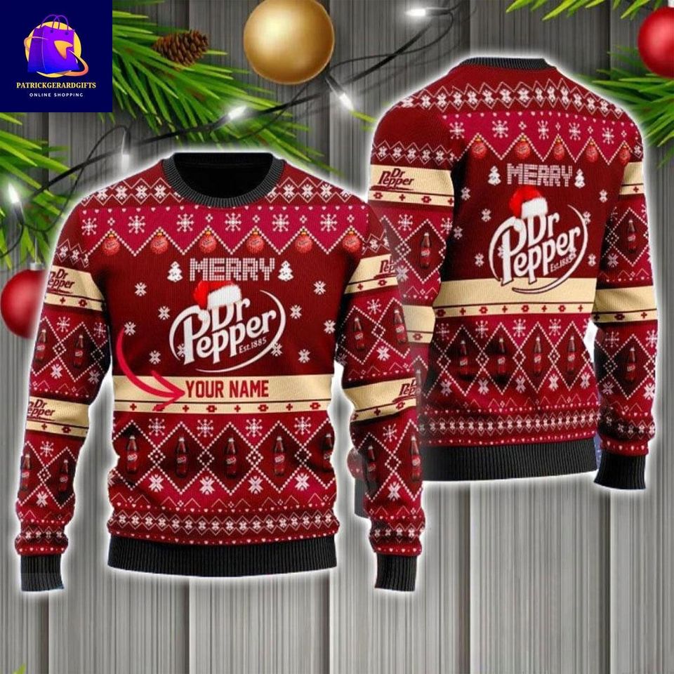 Christmas Dr Pepper Sweater - Ugly Dr Pepper Sweater