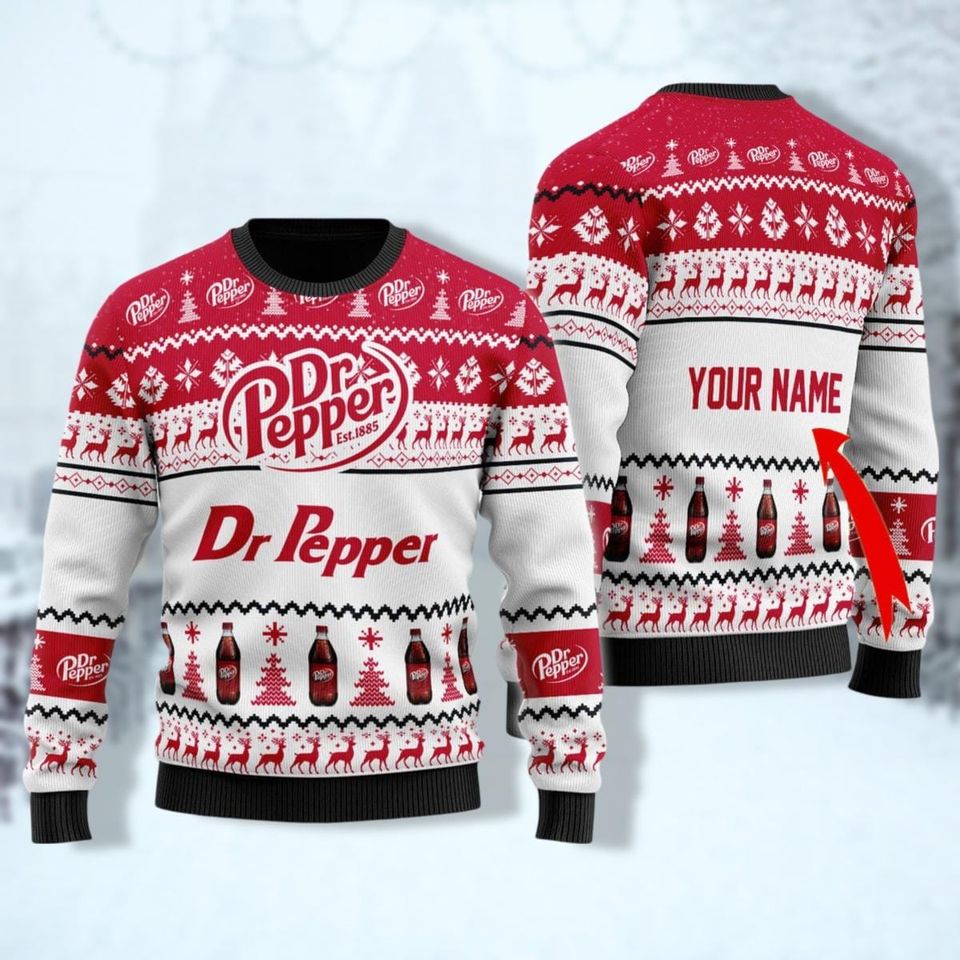 Christmas Dr Pepper Ugly Christmas Sweater, Dr Pepper Soda Shirts