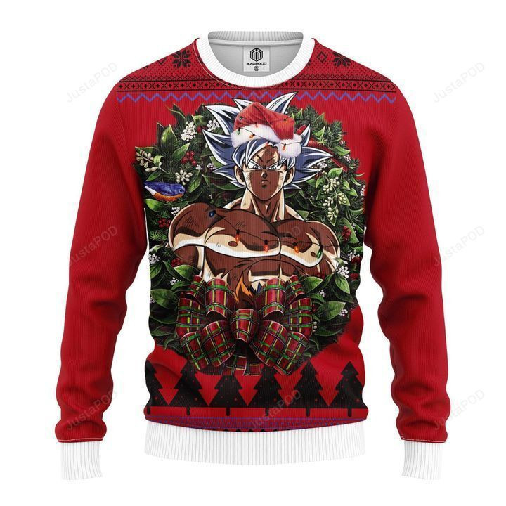 Christmas Dragon Balls Songoku Ugly Christmas Sweater Adult 3D Funny Matching for family