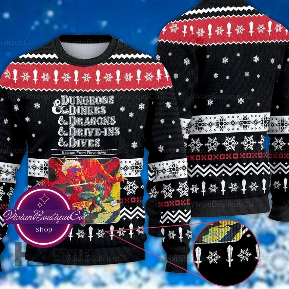 Christmas Dungeons And Dragons Sweater, Dungeons And Dragons Sweater, Dnd Sweater