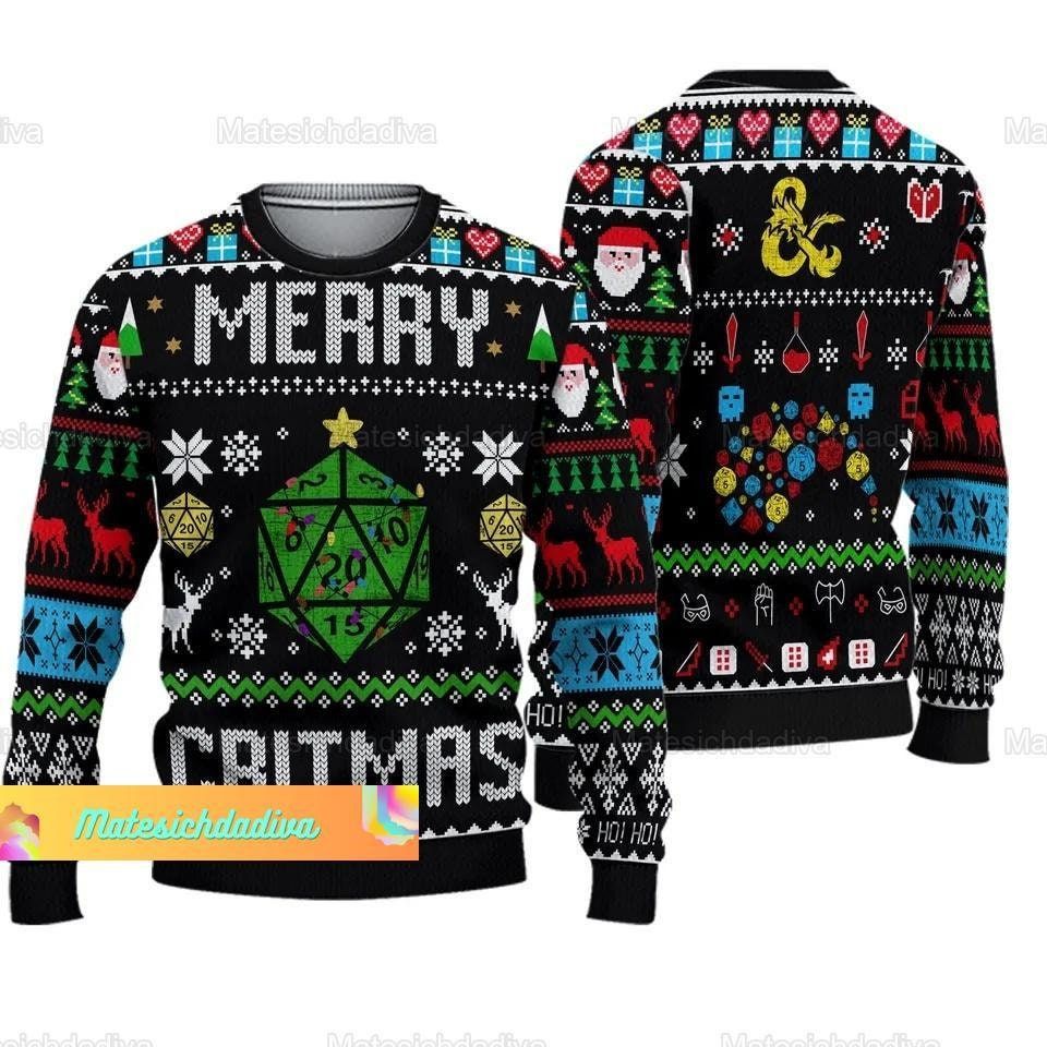 Christmas Dungeons And Dragons Ugly Sweater, Dungeons And Dragons Christmas Sweater